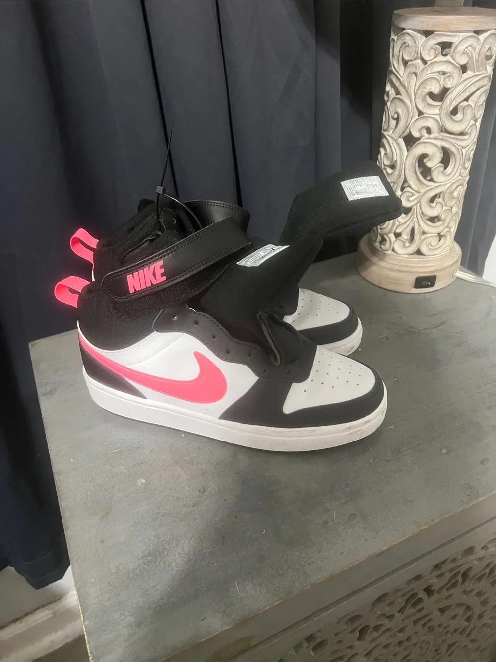 Nike Kids High-Top Sneakers - Black, White & Hot Pink